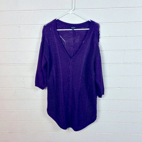 Torrid Purple V Neck Glitter Sweater size 2 - Picture 1 of 8